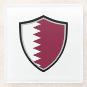 Qatar-vlag Glazen Onderzetter (Voorkant)