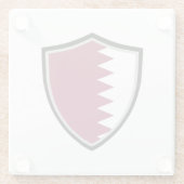 Qatar-vlag Glazen Onderzetter (Achterkant)