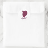 Qatar Vlag Hart Ronde Sticker (Tas)