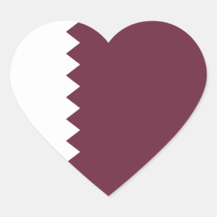 Qatar Vlag Hart Sticker