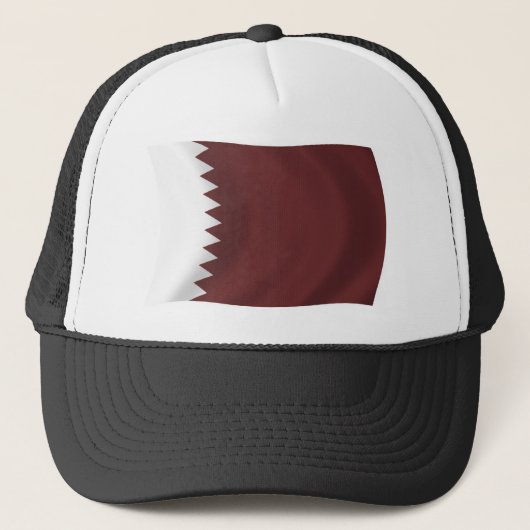 Qatar Vlag Hoed Trucker Pet (Voorkant)