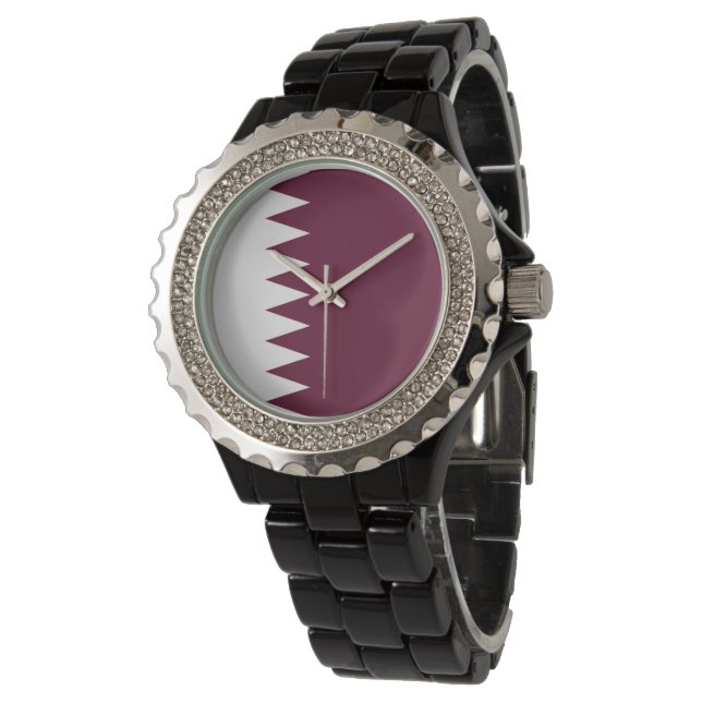 Qatar-vlag Horloge (Gekanteld)