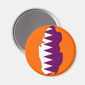 Qatar vlag kaart magneet (Voorkant / Achterkant)