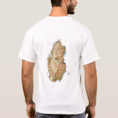 Qatar Vlag + Kaart + Tekst T-shirt (Achterkant)