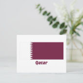 Qatar-vlag met naam briefkaart (Staand voorkant)