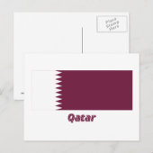 Qatar-vlag met naam briefkaart (Voorkant / Achterkant)