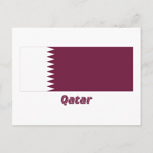 Qatar-vlag met naam briefkaart (Voorkant)