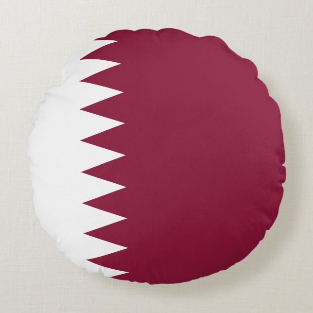 Qatar-vlag Rond Kussen (Voorkant)