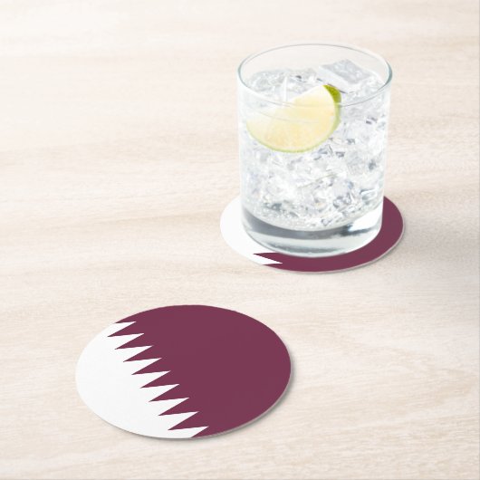 Qatar-vlag Ronde Kartonnen Onderzetter (Insitu)