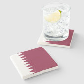 Qatar-vlag Stenen Onderzetter (Zijkant)
