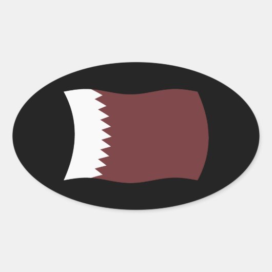 Qatar Vlag Sticker (Voorkant)