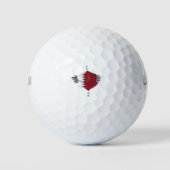 Qatar vlag trots golfballen (Voorkant)