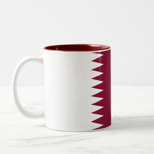 Qatar-vlag Tweekleurige Koffiemok (Links)