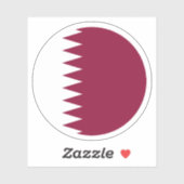 Qatar Vlaggen Ronde Sticker (Vel)