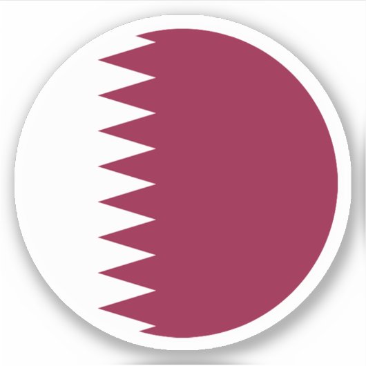 Qatar Vlaggen Ronde Sticker (Voorkant)