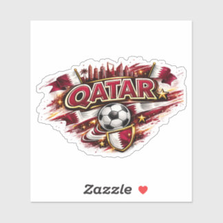 Qatar Voetbalfan Mok | Patriotische Voetbal Suppor Sticker