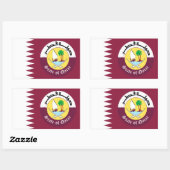 Qatarese vlag & embleem, vlag van Qatar Rechthoekige Sticker (Vel)