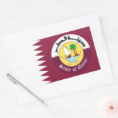 Qatarese vlag & embleem, vlag van Qatar Rechthoekige Sticker (Envelop)