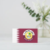 Qatarese vlag & embleem, vlag van Qatar Visitekaartje (Staand voorkant)