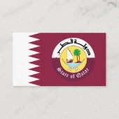 Qatarese vlag & embleem, vlag van Qatar Visitekaartje (Voorkant)