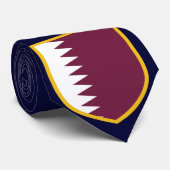 Qatarese vlag Gepersonaliseerd Stropdas (Opgerold)