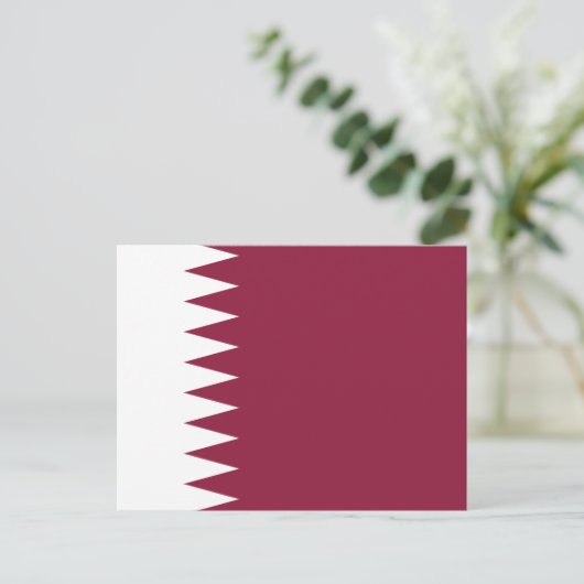 Qatarese vlag, vlag van Qatar Briefkaart (Staand voorkant)