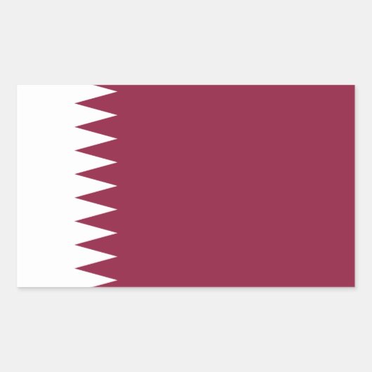 Qatarese vlag, vlag van Qatar Rechthoekige Sticker (Voorkant)
