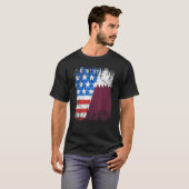 Qatari American Flag Qatar Usa T-shirt (Voorkant volledig)