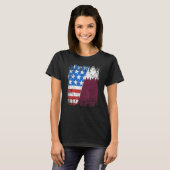 Qatari American Flag Qatar Usa T-shirt (Voorkant volledig)