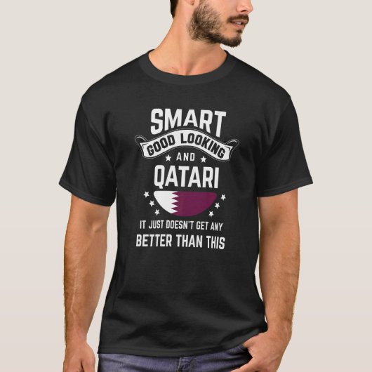 Qatari Flag Native Pride Qatar Qatari Roots T-shirt (Voorkant)
