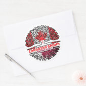 Qatari Qatar Canadian Canada Tree Roots Flag Ronde Sticker (Envelop)