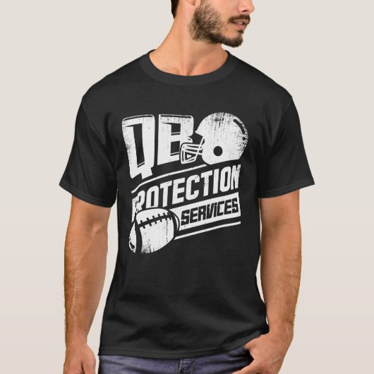 QB Protection Services Offenant Lineman Gift T-shirt (Voorkant)