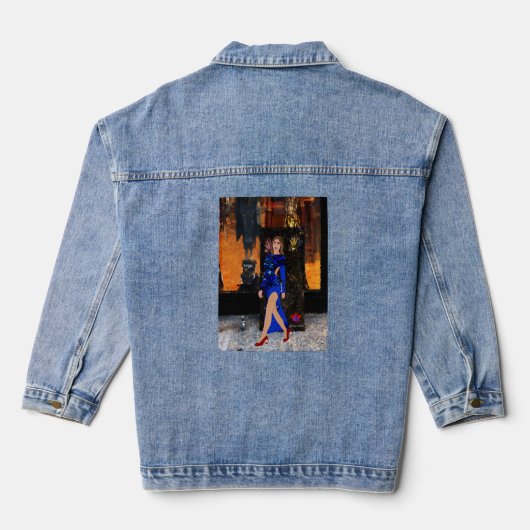 Qc dame Lee Mariie's creatieve ontwerpen Denim Jas Jacket (Achterkant)