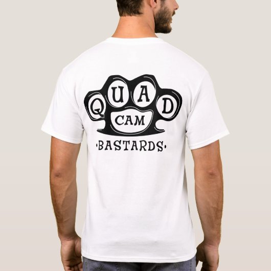 QCB Knucks (zwart op wit) T-shirt (Achterkant)