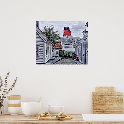 QE2 bij Stavanger Poster (Keuken)