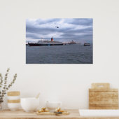 QE2 & QM2 bij NYC Poster (Keuken)