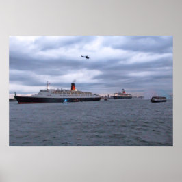 QE2 & QM2 bij NYC Poster