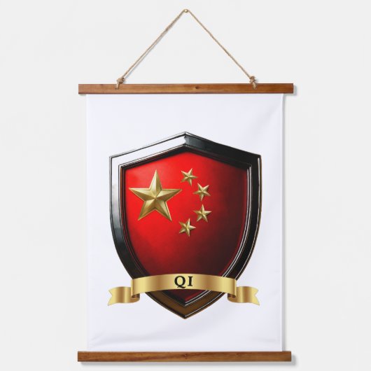 Qi China Erfgoed Schild Hangend Wandkleed (Voorkant)