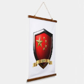 Qi China Erfgoed Schild Hangend Wandkleed (Gebogen)