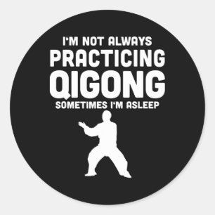 Qi Gong Chi Kung Yoga Meditatie Geschenk Oefenen Q Ronde Sticker