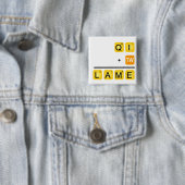 QI is LAME! Vierkante Button 5,1 Cm (In situ)