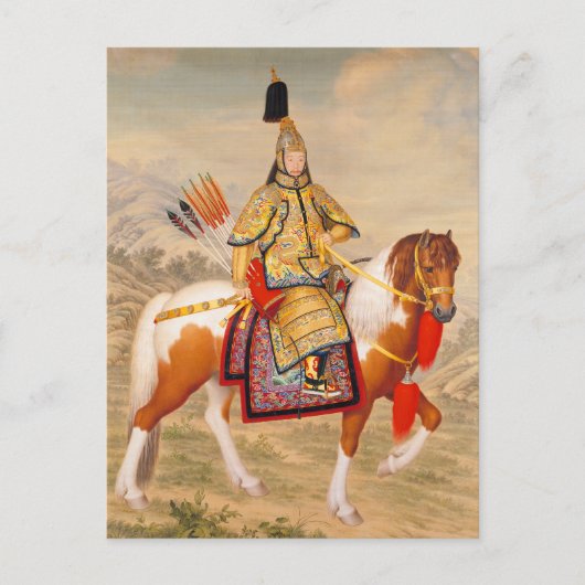 Qianlong Emperor in Ceremonial Armor op Horseback Briefkaart (Voorkant)