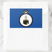 Qibla richtingvierkante sticker (Tas)