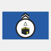 Qibla richtingvierkante sticker (Voorkant)