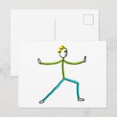 Qigong Stickman Briefkaart (Voorkant / Achterkant)