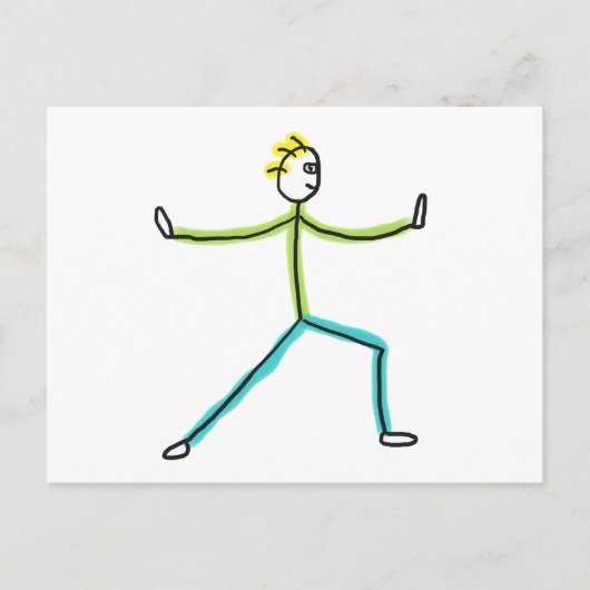 Qigong Stickman Briefkaart (Voorkant)