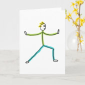 Qigong Stickman Kaart (Gele Bloem)