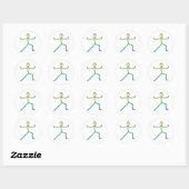 Qigong Stickman Ronde Sticker (Vel)