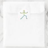 Qigong Stickman Ronde Sticker (Tas)