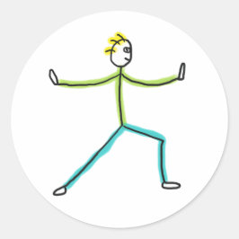 Qigong Stickman Ronde Sticker